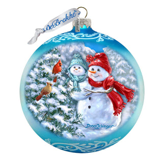 Baby Snowman's First Winter Lg Glass Ornament in Blue by Gelsinger - Christmas Décor - 73923B-DG