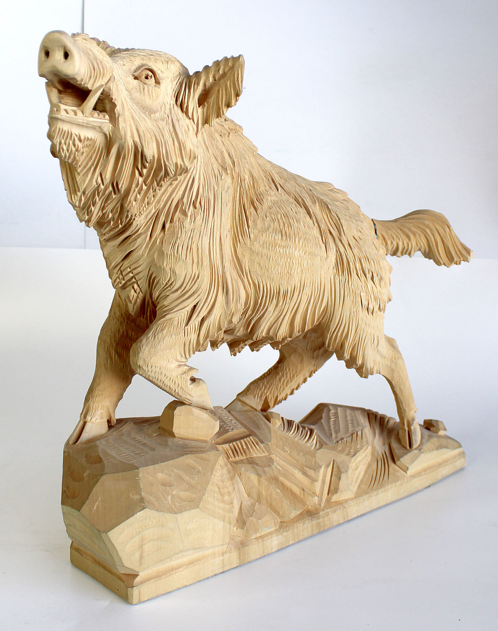 One-of-a-Kind Boar Wood Carved Figurine 13