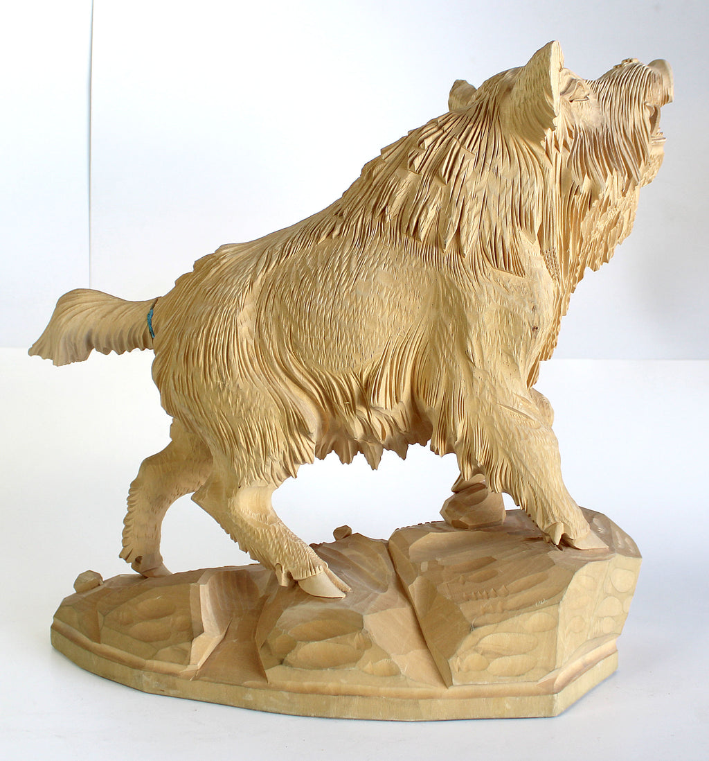 One-of-a-Kind Boar Wood Carved Figurine 13