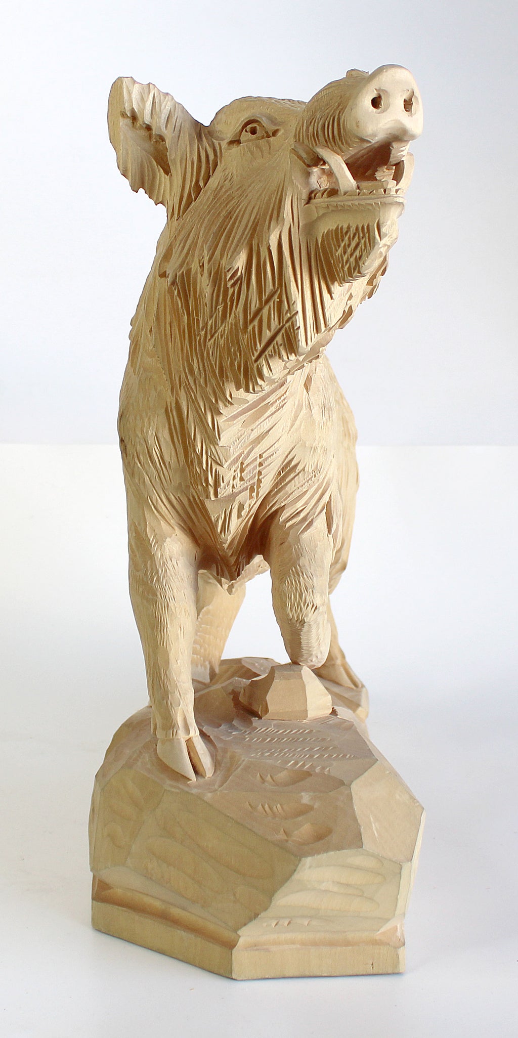 One-of-a-Kind Boar Wood Carved Figurine 13