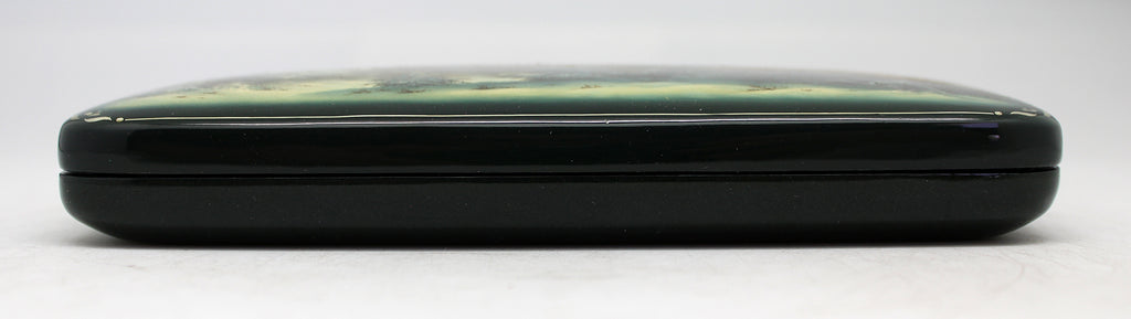 Handpainted One-of-a-Kind Papier Mache Lacquered Miniature Box 6.5 x 3.5 Unique Handmade Gift Collectible and Home Decoration