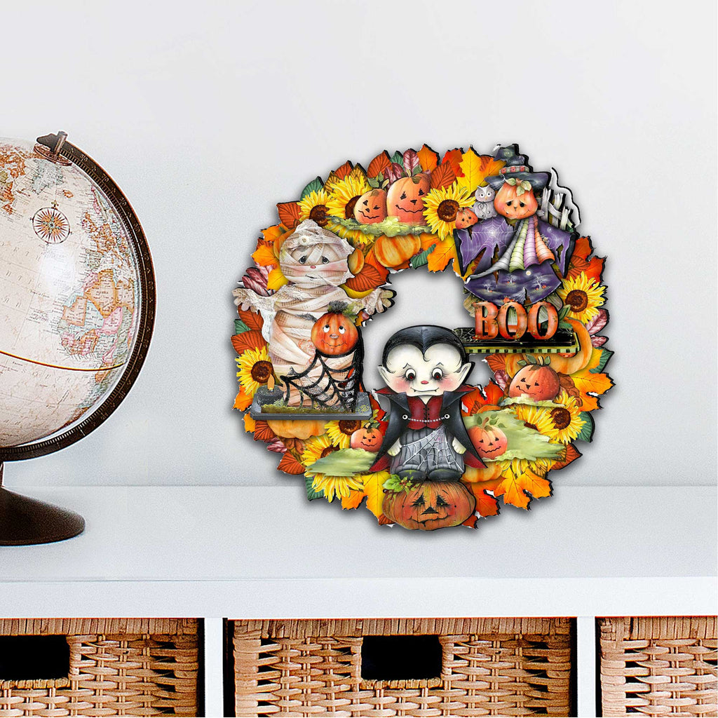 Halloween Holiday Door Wreath by G. DeBrekht - Thanksgiving Halloween Decor - 8185316H