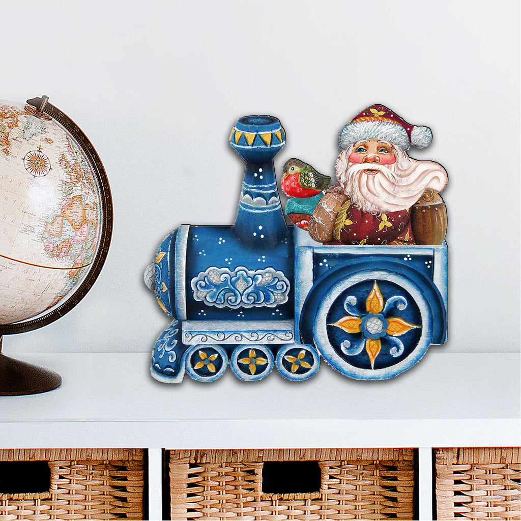 Santa On Train Christmas Door Decor by G. DeBrekht - Christmas Santa Snowman Decor - 8129211H