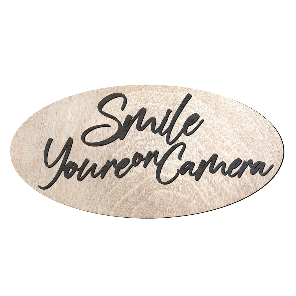 Smile You Are on Camera sign, Business sign, Made in the USA sign, Made from wood, Security camera sign - 320339