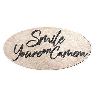 Smile You Are on Camera sign, Business sign, Made in the USA sign, Made from wood, Security camera sign - 320339