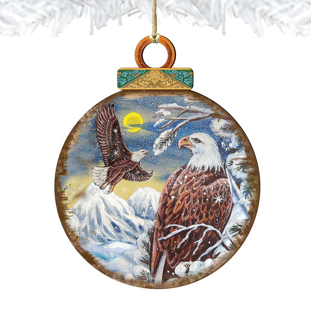 Eagles Ball Wooden Ornaments by G. DeBrekht - Wildlife Holiday Decor - 8025219