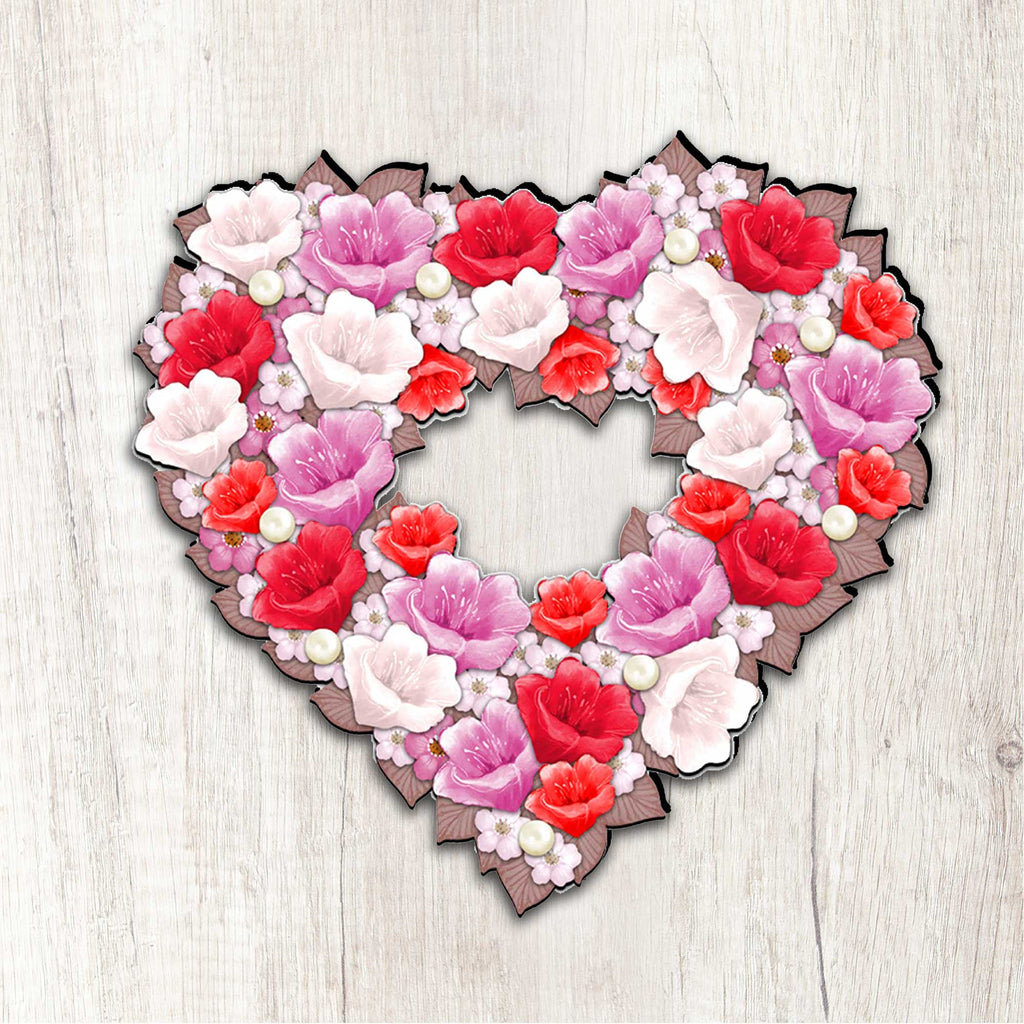 Valentine Heart Holiday Door Wreath by G. DeBrekht - Love Family Kids Decor - 8185308H