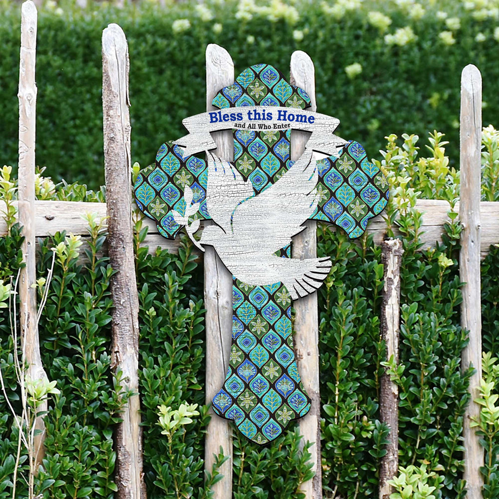 Blessings Cross Easter Door Decor by G. DeBrekht - Easter Spring Decor - 8191163H