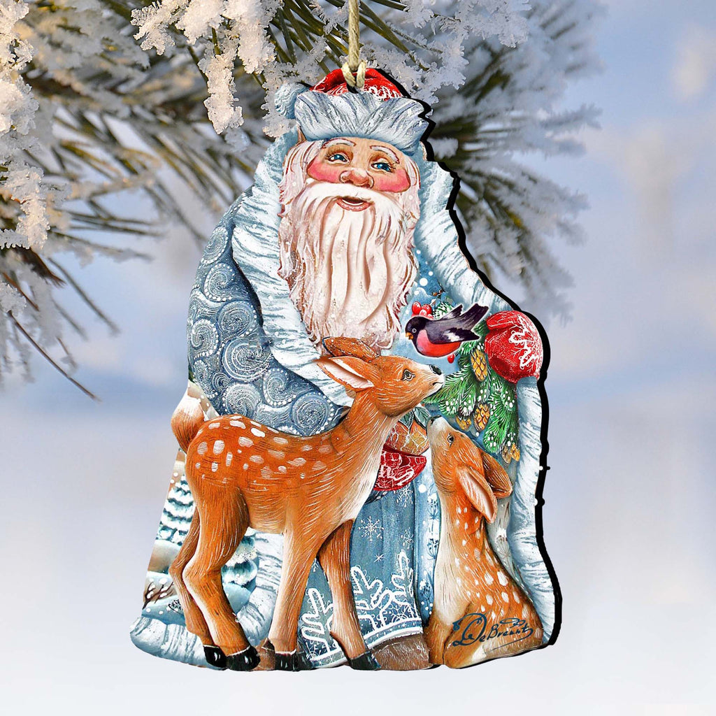 Winter Treasure Christmas Wooden Ornaments by G. DeBrekht - Christmas Santa Snowman Decor - 8114500