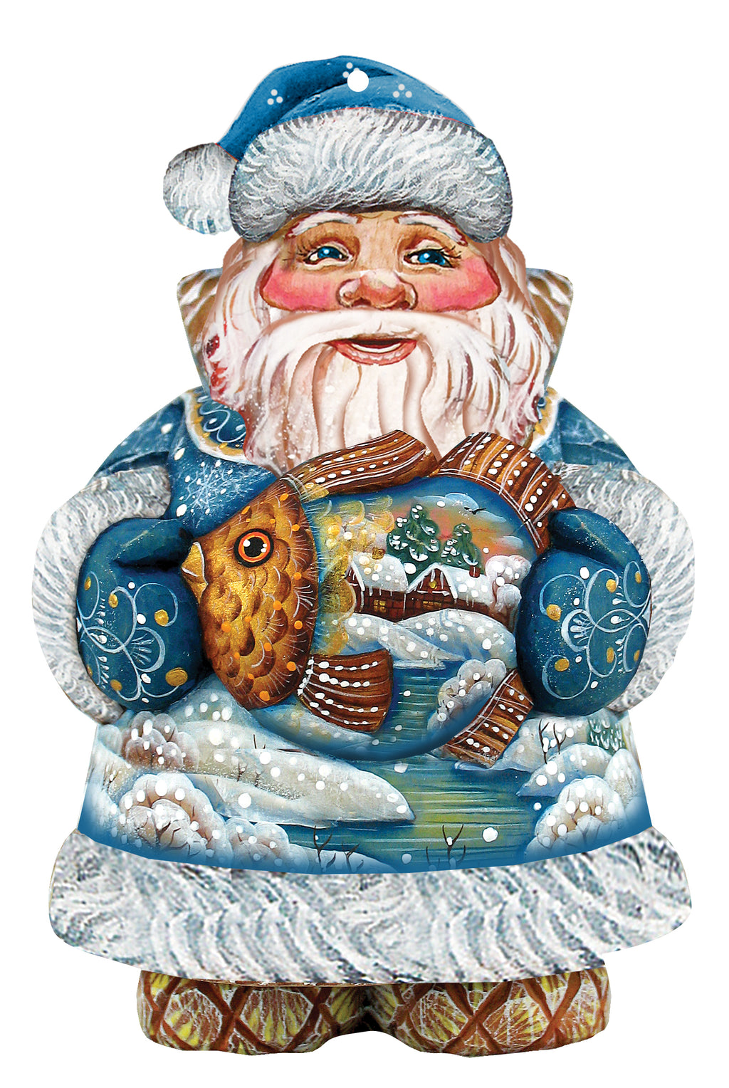 Goldfish Santa Christmas Door Decor by G. DeBrekht - Christmas Santa Snowman Decor - 8118201H