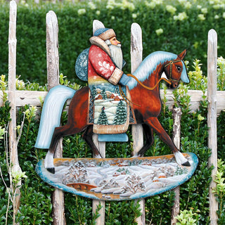 Horsey Santa Christmas Christmas Door Decor by G. DeBrekht - Christmas Santa Snowman Decor - 8151121H