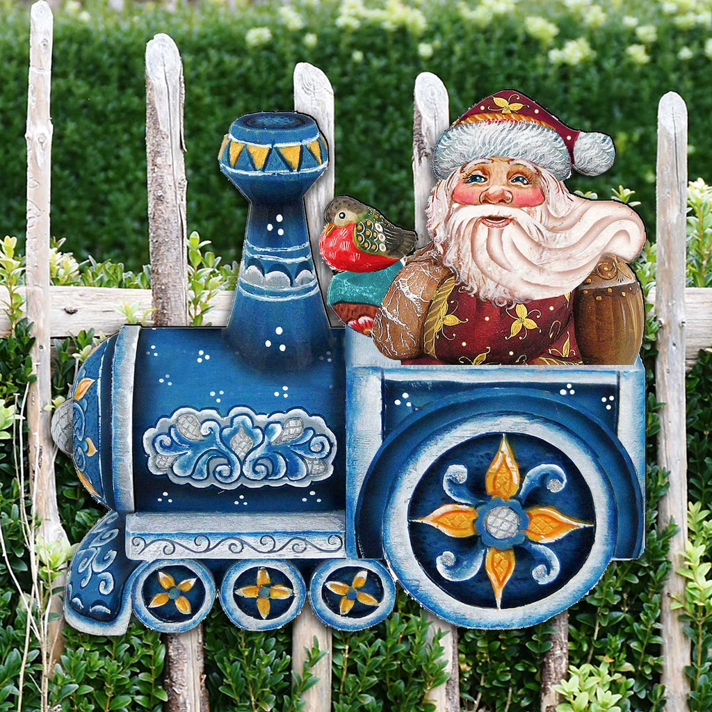 Santa On Train Christmas Door Decor by G. DeBrekht - Christmas Santa Snowman Decor - 8129211H