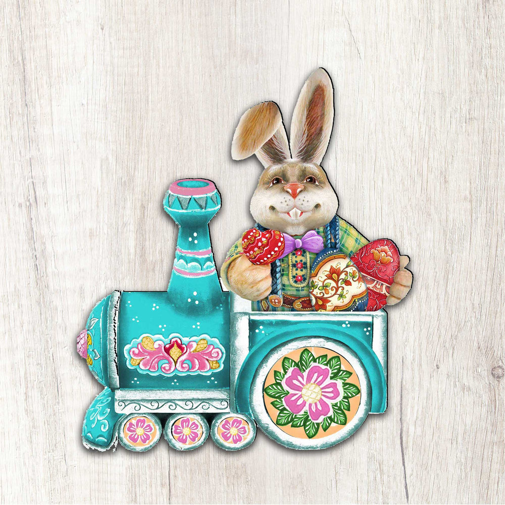 Village Train Ride Bunny Door Decor by G. DeBrekht - Easter Spring Decor - 8129211-2H