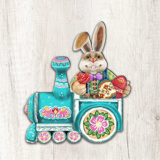 Village Train Ride Bunny Door Decor by G. DeBrekht - Easter Spring Decor - 8129211-2H