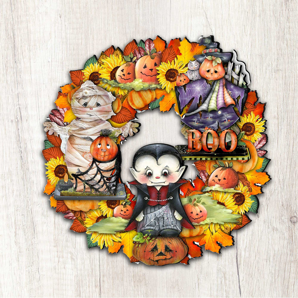 Halloween Holiday Door Wreath by G. DeBrekht - Thanksgiving Halloween Decor - 8185316H