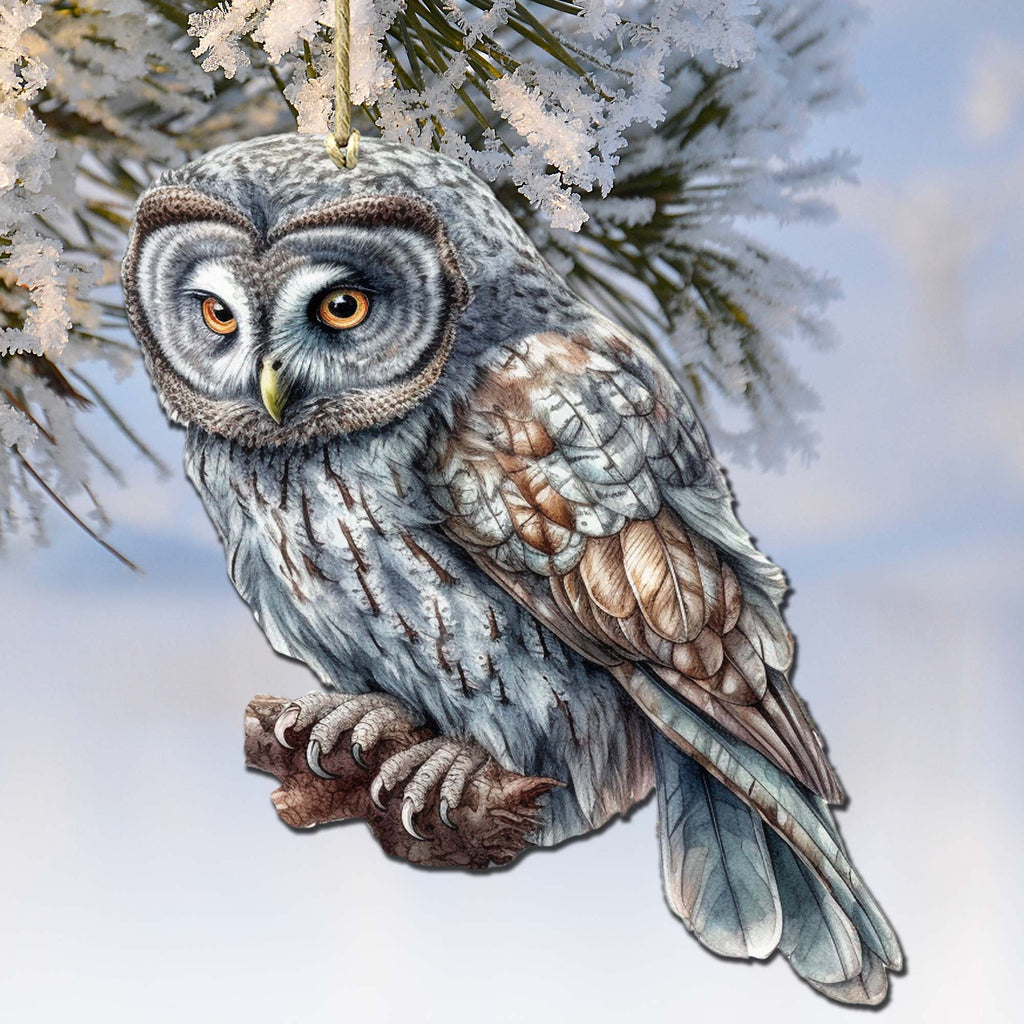 a painting of an owl perched on a branch