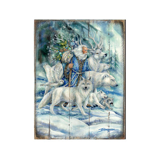 Cool Winds Father Winter Animals Wooden Wall Art by J. Bergsma - Nature Wildlife Décor - 8592862BP-JB