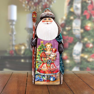 Clara with Nutcracker Santa Hand-Painted WOODCARVED Masterpiece Figurine by G. DeBrekht - Christmas Décor - 8201018