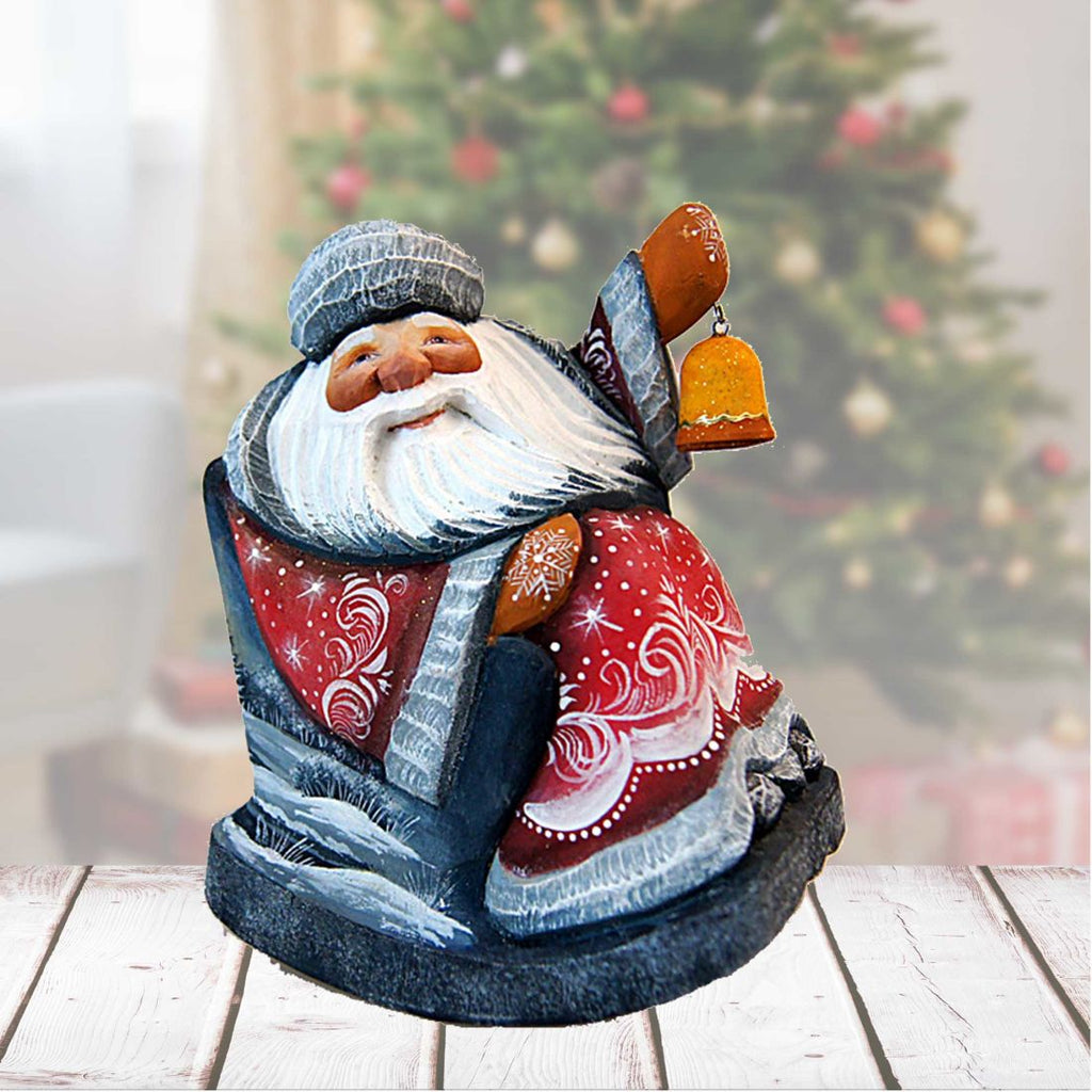 Santa Old World Seasons Greetings Hand-Painted WOODCARVED Figurine by G. DeBrekht - Nativity Holiday Decor - 8215752