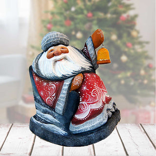 Santa Old World Seasons Greetings Hand-Painted WOODCARVED Figurine by G. DeBrekht - Nativity Holiday Decor - 8215752