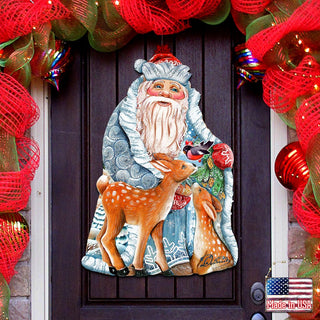 Winter Treasure Christmas Door Decor by G. DeBrekht - Christmas Santa Snowman Decor - 8114500H