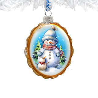 Snowman's family Mercury Glass Ornaments by G. Debrekht - Christmas Santa Snowman Decor - 776014