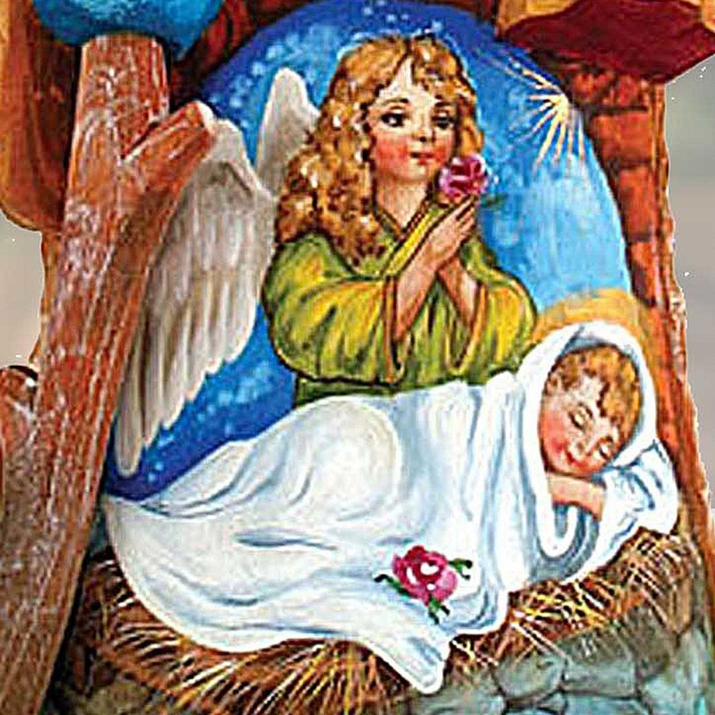 Wonderful Wish Santa Hand-Painted WOODCARVED Figurine by G.DeBrekht - Nativity Holiday Decor - 243013