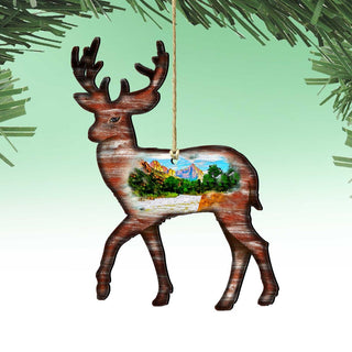 Deer Wooden Ornaments by G. DeBrekht - Wildlife Holiday Decor - 8198211