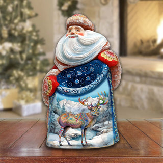 Magic Deer Santa Hand-Painted WOODCARVED Masterpiece Figurine by G. DeBrekht - Christmas Decor - 8203022 *** PRE-ORDER - Handmade Just for You! ***