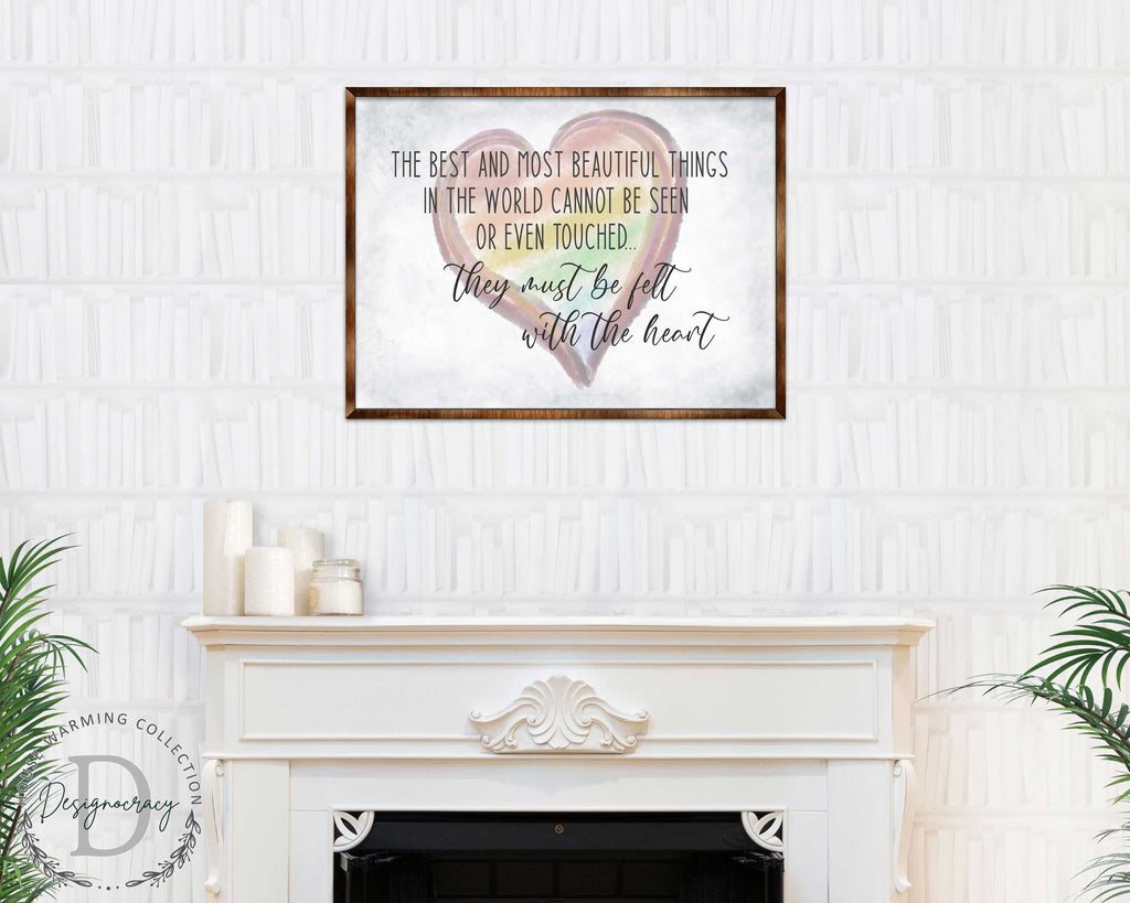 Most Wonderful Things Must Be Felt With the Heart - Bedroom Wall Art - Valentines Gift - Contemporary Decor - Gift for Her - ?ÿ Anniversary Gift - Wall Decor - 310337