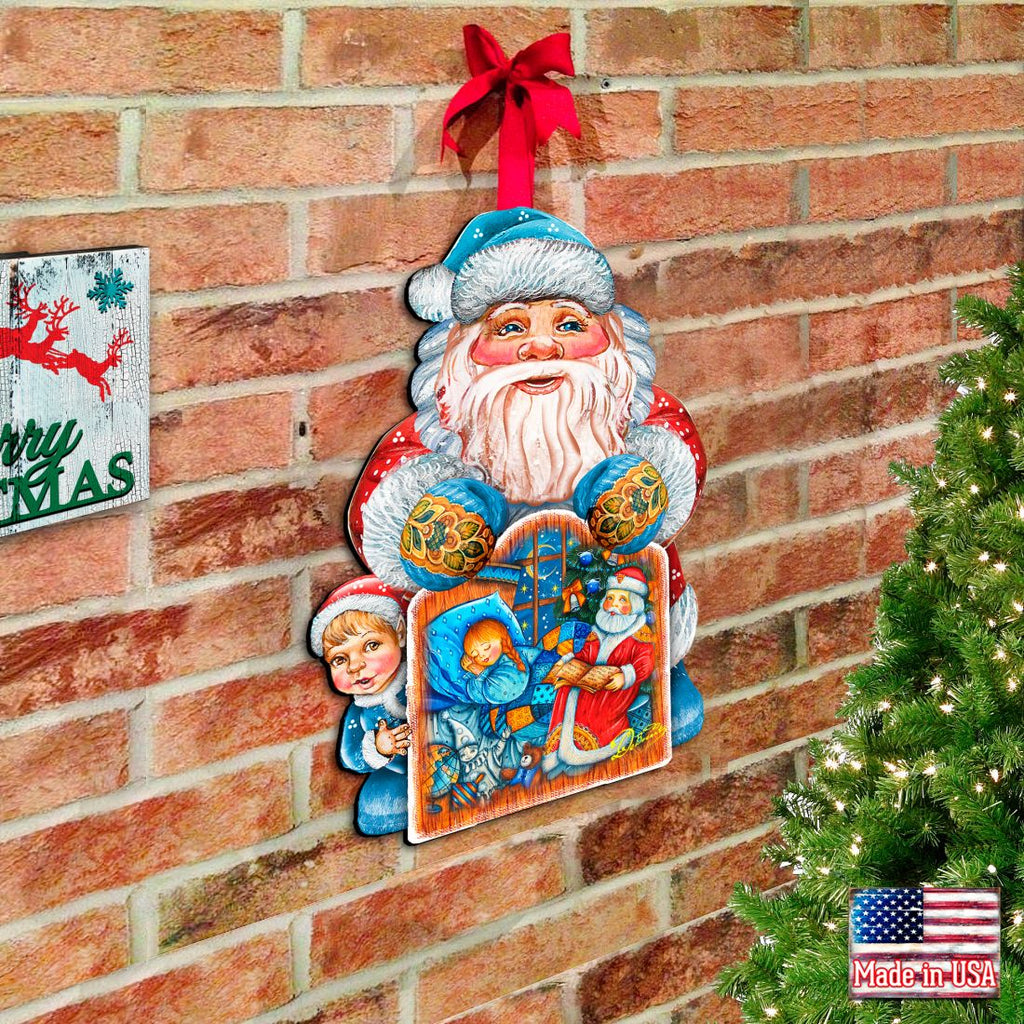 Christmas Night Christmas Door Decor by G. DeBrekht - Christmas Santa Snowman Decor - 8119173H