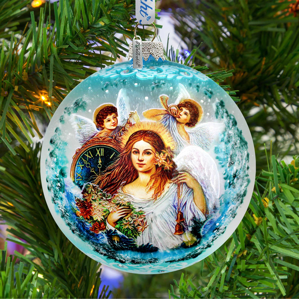 Christmas Angel Glass Ornament Limited Edition by Strelkina at G. DeBrekht - Christmas Santa Snowman Decor - 73844-2