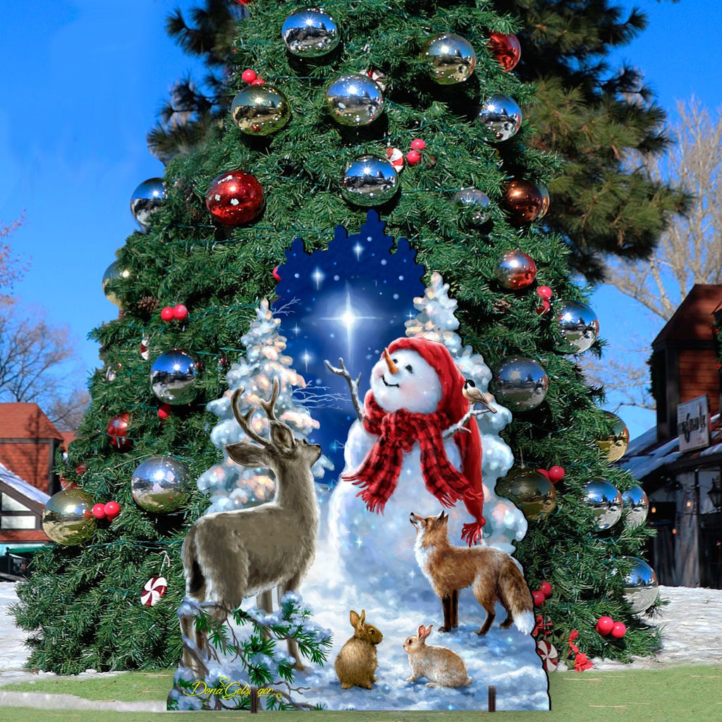 Heaven Wildlife Snowman Frosty Friends Outdoor by D. Gelsinger - Christmas Decor - 8461049F-1801