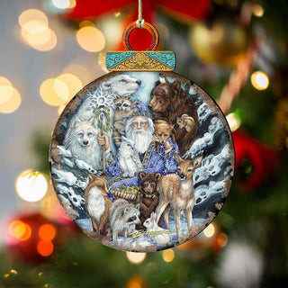 Gather in Peace Father Winter Animals Wooden Ornaments by J. Bergsma - Christmas Decor - 8591968-JB