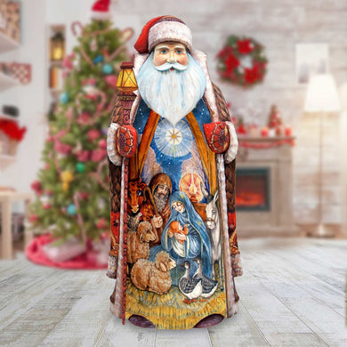 Nativity Santa Hand-Painted WOODCARVED Masterpiece by G. DeBrekht - Nativity Holiday Decor - 215624-2