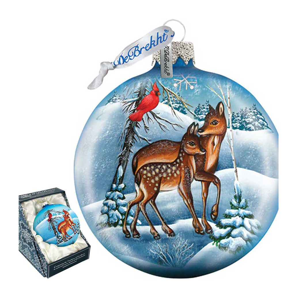 Deer Ball Glass Ornament by G. DeBrekht - Wildlife Holiday Decor - 73414