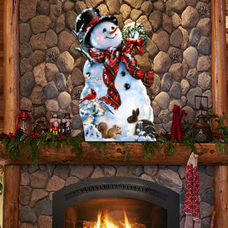 An Old Fashioned Christmas Door Decor by D. Gelsinger - Christmas Santa Snowman Decor - 8461024H-1563