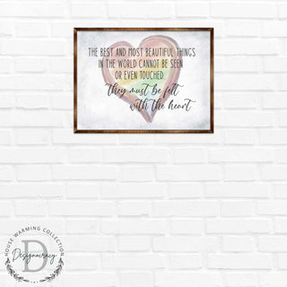 Most Wonderful Things Must Be Felt With the Heart - Bedroom Wall Art - Valentines Gift - Contemporary Decor - Gift for Her - ?ÿ Anniversary Gift - Wall Decor - 310337