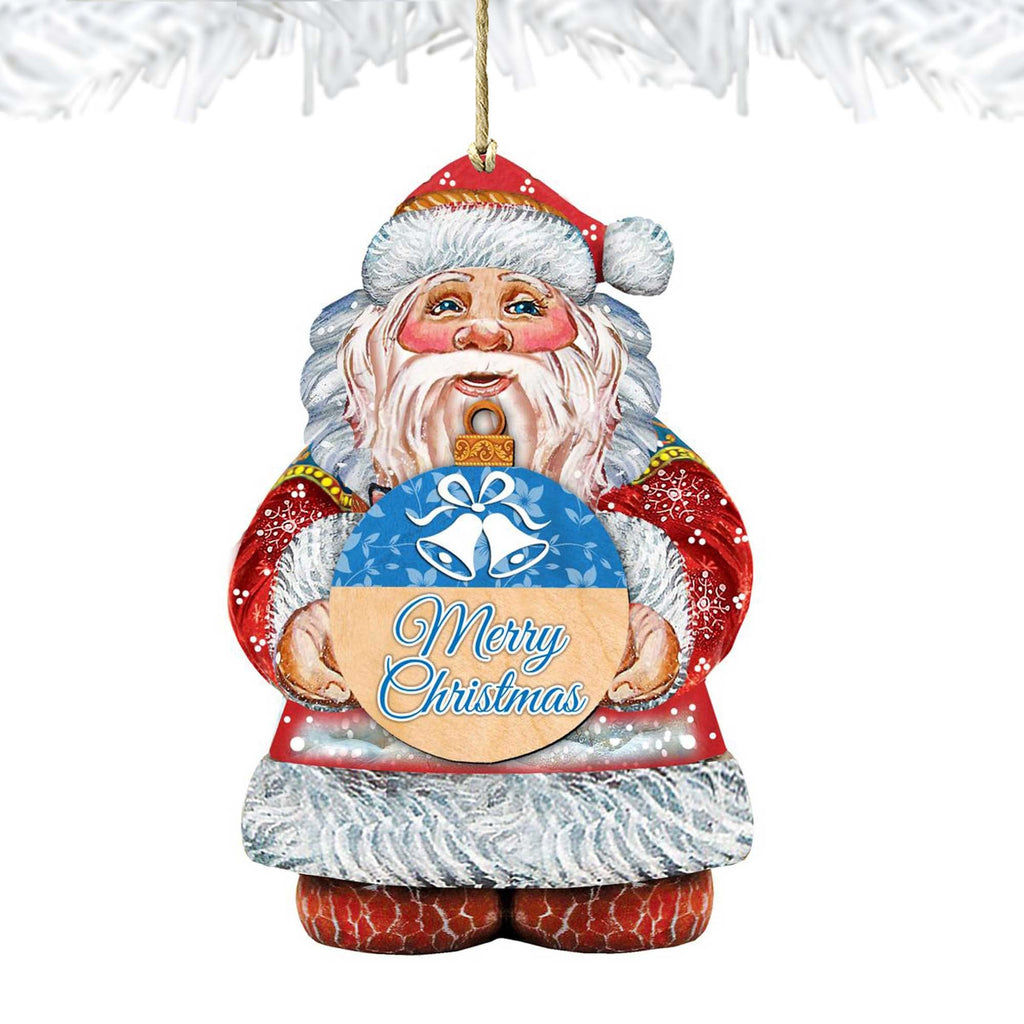 Merry Christmas Wooden Ornaments by G. DeBrekht - Christmas Santa Snowman Decor - 8117810-MC