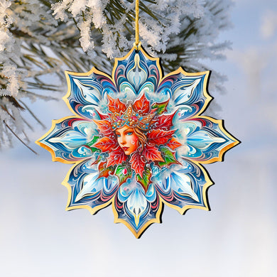 Snow Queen Snowflake Wooden Ornaments by G. Debrekht - Christmas Decor - 8688402