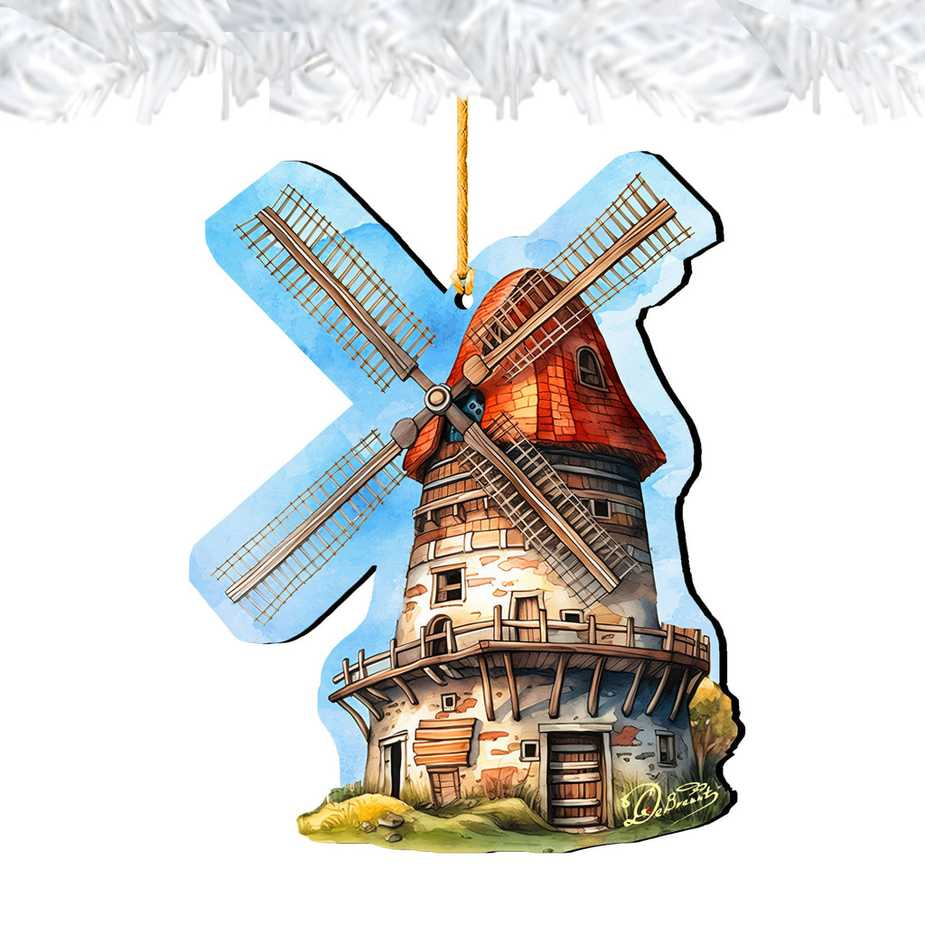 Windmill Decorative Wooden Ornaments by G. Debrekht - Love Family Decor - 8688313
