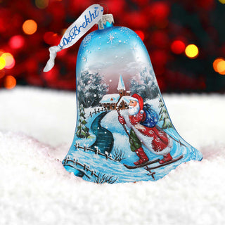 Sledging Santa Ball Glass Ornament by G. DeBrekht - 73442