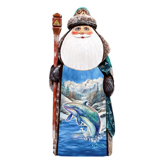 Whale's Melody Santa Hand-Painted WOODCARVED Masterpiece Figurine by G. DeBrekht - Christmas Decor - 8201019