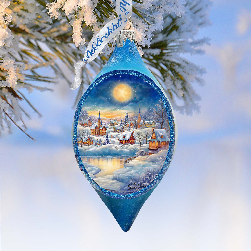 Magic Christmas Night Drop Glass Ornament by G. Debrekht - Christmas Decor - 757-048