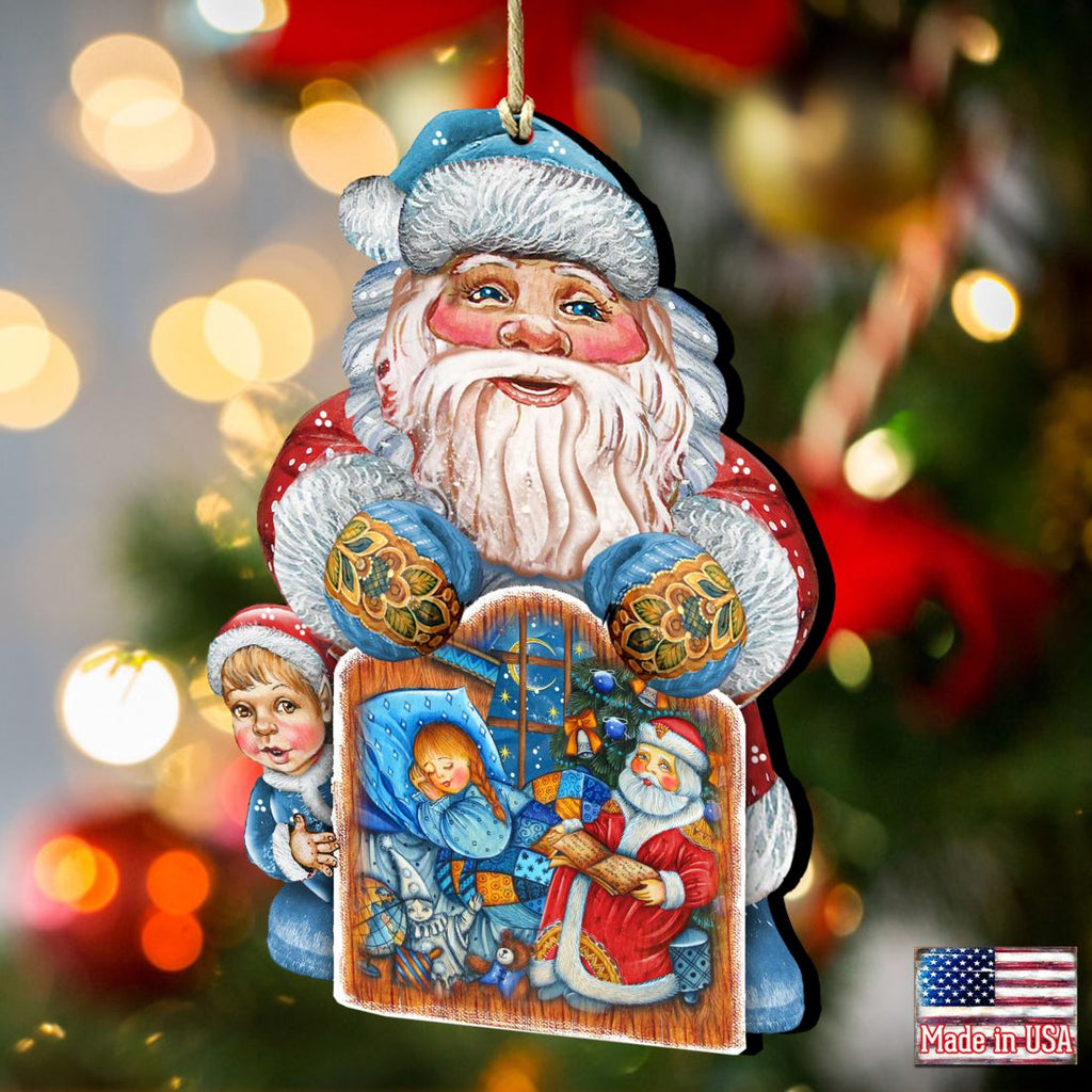 Christmas Night Christmas Wooden Ornaments by G. DeBrekht - Christmas Santa Snowman Decor - 8119173