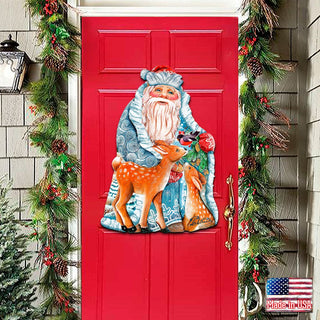Winter Treasure Christmas Door Decor by G. DeBrekht - Christmas Santa Snowman Decor - 8114500H