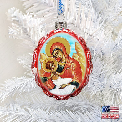 Virgin Mary with Jesus Mercury Glass Ornament by G. DeBrekht - Nativity Holiday Decor - 772013