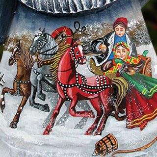 Santa Dashing Nights Hand-Painted WOODCARVED Masterpiece by G. DeBrekht - Christmas Decor - 821561 *** PRE-ORDER - Handmade Just for You! ***