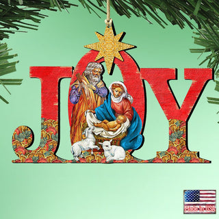 Regal Joy Nativity Wooden Ornaments by G. DeBrekht - Nativity Holiday Decor - 8121456