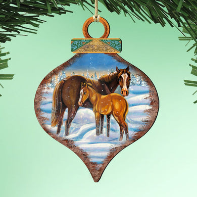 Horses Wooden Ornaments - Tree Ornament by G. DeBrekht - Wildlife Holiday Decor - 8015220